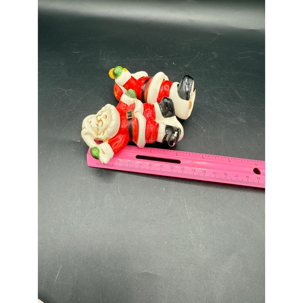 Vtg 1950s Napco Santa Claus Christmas Salt & Pepper Shakers W/Bell & Candy Cane - Picture 6 of 6